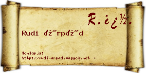 Rudi Árpád névjegykártya