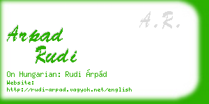 arpad rudi business card