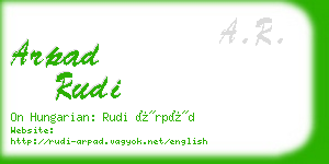 arpad rudi business card